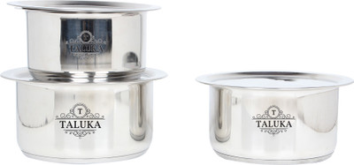 

Taluka Induction Friendly Stainless Steel Tope with Lid Steel Topia 3 PCS COMBO SET Bhaguna Kitchen Combo Pot 1 L with Lid(Stainless Steel, Induction Bottom)