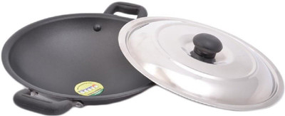 

Udaya Non- Stick Appam Kadhai 22 cm with Lid(Aluminium, Non-stick), Black