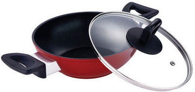 

Bergner DIE CAST NON-STICK COATING KADAI WITH LID Kadhai 24 cm with Lid(Aluminium, Non-stick, Induction Bottom), Black;red