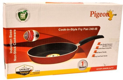 

Pigeon Fry Pan 24 cm diameter(Aluminium, Non-stick, Induction Bottom), Red