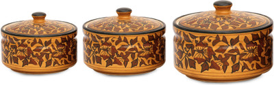 

Caffeine Handmade Authentic Style Donga Set (3 Pc) Pot 1 L(Ceramic, Non-stick), Brown