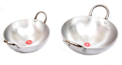 

JK Vallabhdas Special Aluminium Kadai (Set of 2) Kadhai 19 cm(Aluminium), Clear