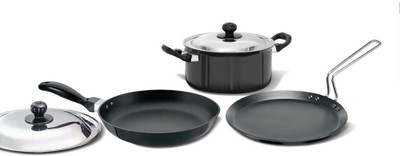 

Hawkins Futura Tawa 26 cm diameter with Lid(Aluminium, Non-stick, Induction Bottom), Black