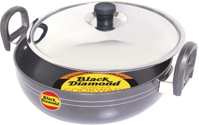 

Black Diamond Non Stick Kadhai with SS Lid 27 cm Black Kadhai 27 cm(Stainless Steel, Non-stick)