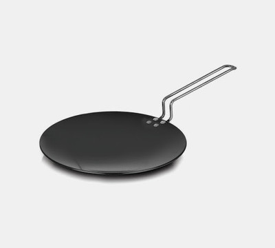 

Sumeet 4mm Hard Anodised No. 11 S.S. Handle Concave Tawa 11 cm diameter(Hard Anodised, Non-stick), Black