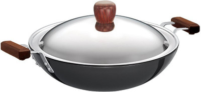 

Futura IL26 Kadhai 30 cm with Lid(Aluminium, Non-stick, Induction Bottom), Black