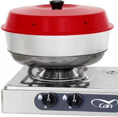 

BERG Omnia Gas Top Oven Tawa 30 cm diameter with Lid(Steel, Aluminium, Steel, Non-stick), Red