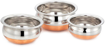 

Lavi Home & Kitchen Cook & Serve Handi 2.3 L(Stainless Steel, Copper), Silver