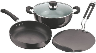 

Vinod Fry Pan 25 cm diameter(Hard Anodised, Non-stick, Induction Bottom), Black