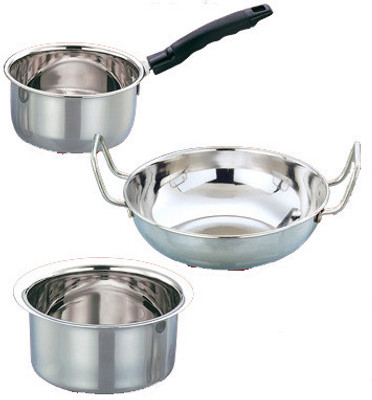 

Manya Base Cookware Set Pot 1 L(Stainless Steel, Induction Bottom), Silver