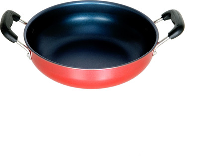 

Declion Kadhai 22 cm(Stainless Steel, Non-stick, Induction Bottom), Red