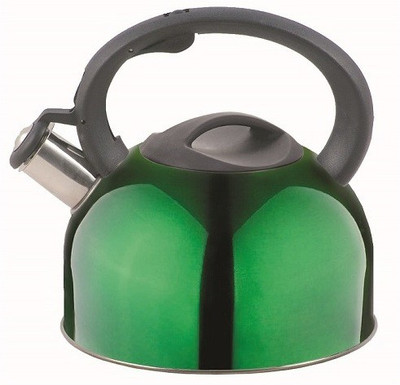 Crystal Czarin Satinless Steel Green Whistling Kettle Pot 2.5 L(Stainless Steel, Induction Bottom)