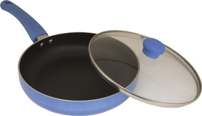 

Uniqraft Blue Fry Pan 22 cm diameter with Lid(Aluminium, Non-stick, Induction Bottom)