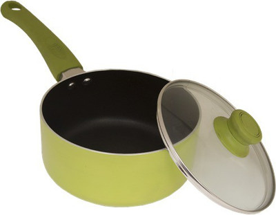 

Uniqraft Green Sauce Pan 16 cm diameter(Aluminium, Non-stick, Induction Bottom)