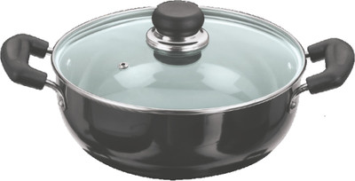 

Vinod 26 cm Deep Kadhai with Lid Kadhai 26 cm with Lid(Hard Anodised, Non-stick), Black