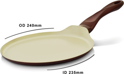 

Mondo Ceramic Coated Grill Grill Pan 24 cm diameter(Ceramic, Non-stick), Brown