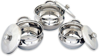 

Uniqraft Belly Handi 1 L with Lid(Stainless Steel, Non-stick, Induction Bottom), Silver