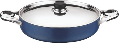 Vinod 30 cm Deep Fry Pan with Lid 4 mm Fry Pan 30 cm diameter with Lid(Aluminium, Non-stick), Blue