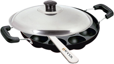 Buyer aluminium appam Pot 0.7 L with Lid(Aluminium, Non-stick), Black