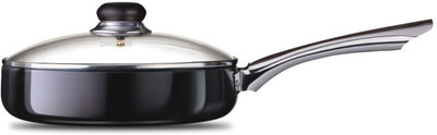 

Nirali Splendour Hard Anodised Kadhai 25 cm with Lid(Hard Anodised, Non-stick), Black