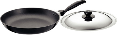 Hawkins Focus with Lid Fry Pan 30 cm diameter with Lid(Aluminium, Non-stick), Black