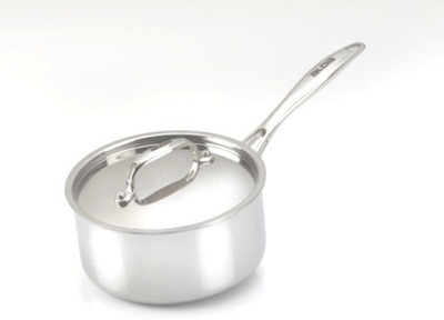 Alda Tri Ply Stainless Steel Sauce Pan with Lid Sauce Pan 18 cm diameter with Lid 2 L capacity(Stainless Steel, Induction Bottom)