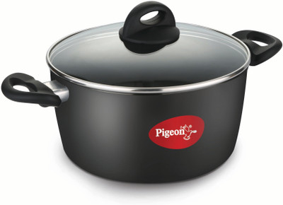 

Pigeon Titanium Pot 5 L with Lid(Hard Anodised, Non-stick), Black
