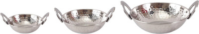 

IndianArtVilla Steel Kadai with Embossed Handle Kadhai 16 cm(Stainless Steel)
