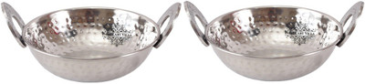 

IndianArtVilla Steel Kadai with Embossed Handle Kadhai 11 cm(Stainless Steel)