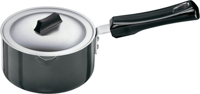 

Hawkins Futura Hard Anodized with Lid Sauce Pan 14 cm diameter with Lid(Hard Anodised, Non-stick), Black