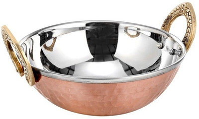 Copper Factory Kadhai 18 cm diameter 1.3 L capacity(Glass, Aluminium) Copper Factory Kadhai 18 cm diameter 1.3 L capacity(Glass, Aluminium)
