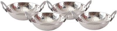 

IndianArtVilla Steel Kadai with Embossed Handle Kadhai 13 cm(Stainless Steel)