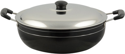 

Meet Kadhai 11 cm(Aluminium, Non-stick), Black