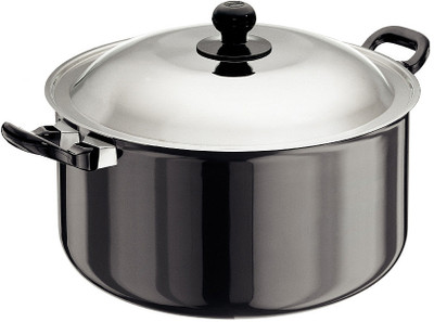 

Hawkins Futura Hard Anodized Cook-n-Serve Pot 8.5 L with Lid(Hard Anodised, Non-stick), Black