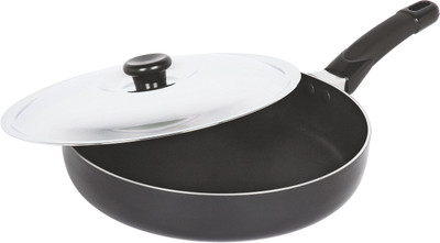 

Bright Home Appliances Fry Pan 15 cm diameter with Lid(Aluminium, Non-stick), Black