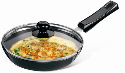 HAWKINS Futura Fry Pan 22 cm diameter with Lid 1 L capacity(Hard Anodised)