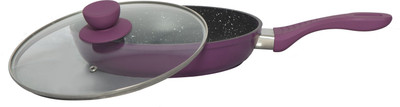 

Hoffner Fry Pan 24 cm diameter with Lid(Aluminium, Non-stick, Induction Bottom), Purple