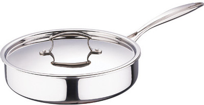 

Bergner 22x5 cm Fry Pan with Lid Sauce Pan 22 cm diameter with Lid(Stainless Steel, Induction Bottom)