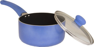 

Uniqraft Blue Sauce Sauce Pan 18 cm diameter with Lid(Aluminium, Non-stick, Induction Bottom)