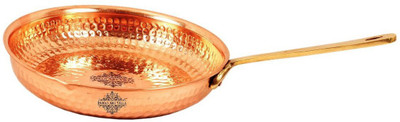 

IndianArtVilla Copper Hammered Serving NA Pan 21 cm diameter(Copper), Brown