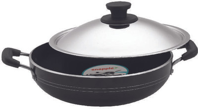 

Snapple Kadhai 24 cm with Lid(Aluminium, Non-stick), Black