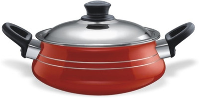 

Nirali Cherry Taper Handi 4.2 L(Aluminium, Non-stick), Red