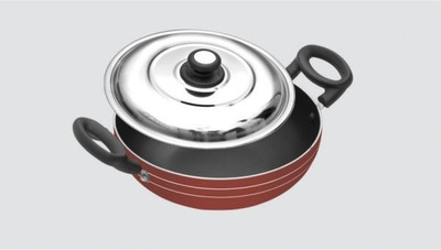 

Crystal Kadhai 25 cm(Stainless Steel, Non-stick, Induction Bottom), Red