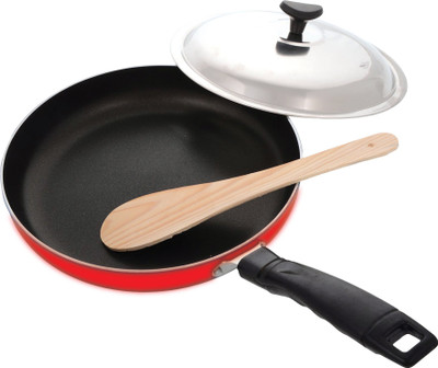 

Buyer bhp 118 Fry Pan 22 cm diameter with Lid(Aluminium, Non-stick), Red