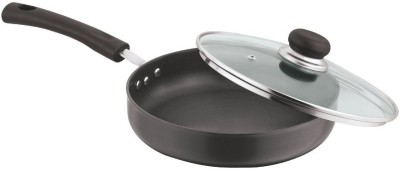 

Vinod Fry Pan 20 cm diameter with Lid(Hard Anodised, Non-stick, Induction Bottom), Black