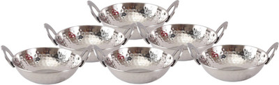 

IndianArtVilla Steel Kadai with Embossed Handle Kadhai 13 cm(Stainless Steel)