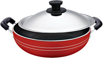 

Pigeon Kadhai 30 cm(Aluminium, Non-stick, Induction Bottom), Red