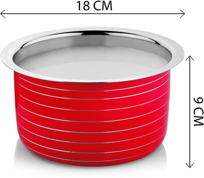 

CookAid Stainless Steel Tope Set Pot 1 L(Stainless Steel, Induction Bottom), Red