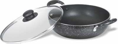 

OK Platinum Family Kadhai 26 cm with Lid(Aluminium, Non-stick), Grey