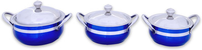 

Uniqraft Blue Handi 1 L(Stainless Steel, Non-stick, Induction Bottom), Blue;silver